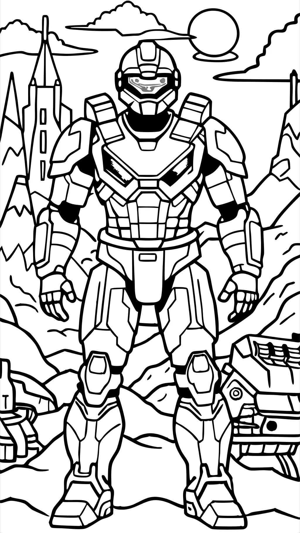 master chief halo coloring pages